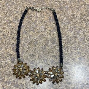 Ann Taylor Factory Gold and Blue Statement Necklace